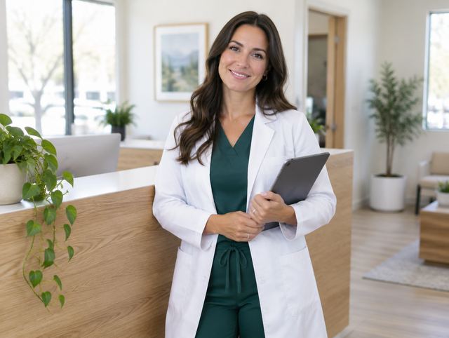 Nurse practitioner at her practice